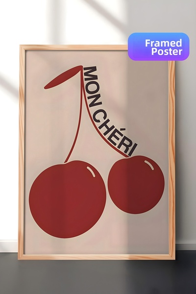 Postifull Tablou cu rama din lemn, set de postere si rame, seria Mon Cheri Co...