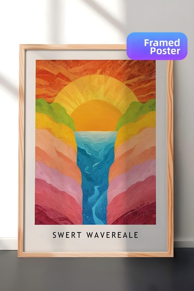 Postifull Tablou cu ramă din lemn, set de postere și rame, Candy Garden - Ser...