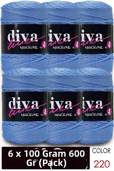 Diva İplik Diva Macrame Cord Thick (No:4) 220 Baby Blue (Pack of 6)