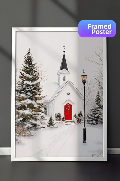 Postifull Картина с бяла рамка, художествена стена, серия „Нова година“ №: 10...