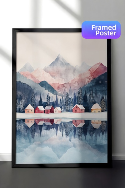 Postifull Tablou cu rama neagra, set de postere si rame, seria Comfort de Anu...