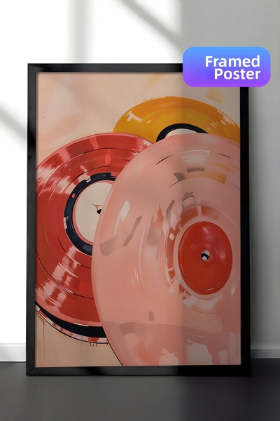 Postifull Πίνακας με μαύρο πλαίσιο, δίσκος βινυλίου, ζωγραφική τοίχου κουζίνα...