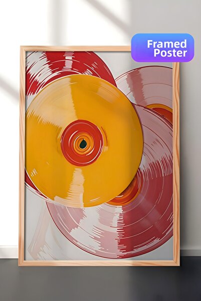 Postifull Pictură cu cadru din lemn, Vintage Record Eclectic, Pictură din lem...