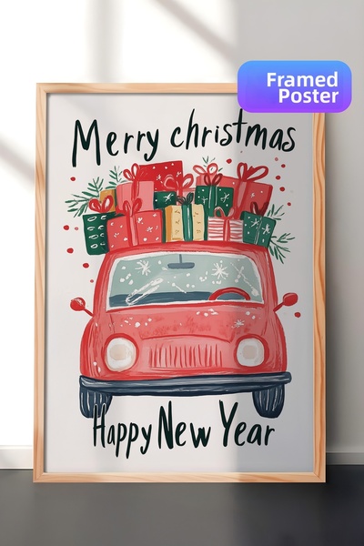 Postifull Tablou cu rama din lemn, set de postere si rame, seria Comfort de A...