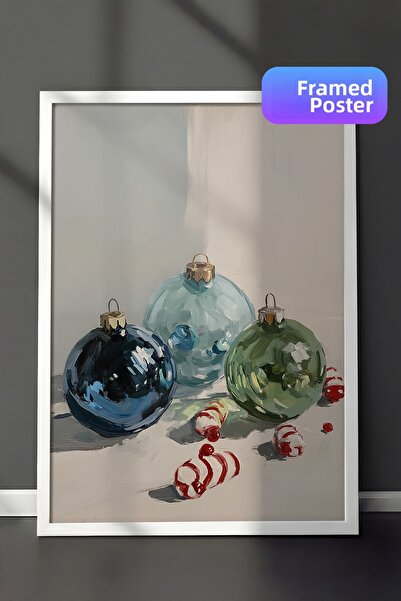 Postifull Tablou cu rama alba, pictura de perete cu design artistic, seria Co...