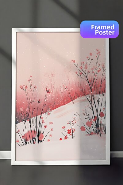 Postifull Tablou cu rama alba, pictura de perete cu design artistic, seria Co...