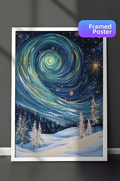 Postifull Картина с бяла рамка, художествена стена, серия „Нова година“ №: 10...