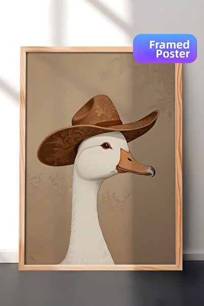 Postifull Картина в дървена рамка, Глупава каубойска гъска, Дървена картина з...