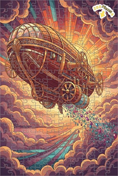 Teona Ahşap لغز خشبي بإطار مزدوج الطبقات من ديفاسا ستيمبانك إير شيب جيمس راين...