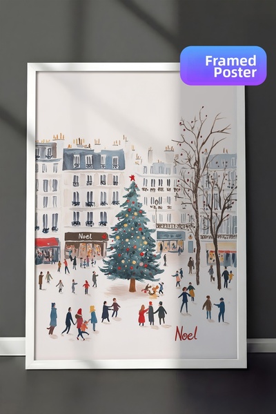 Postifull Tablou cu rama alba, pictura de perete cu design artistic, seria Co...