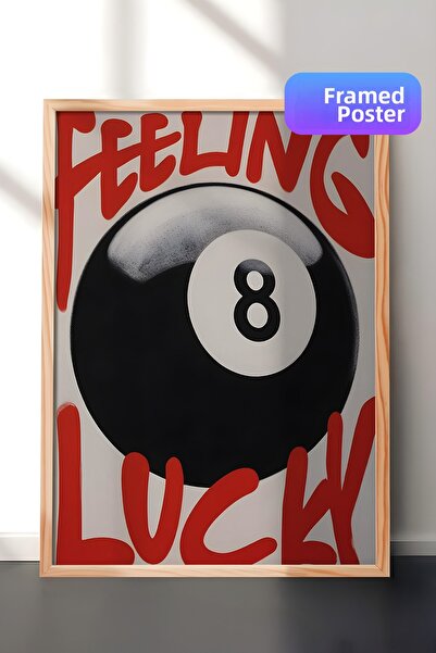 Postifull Pictură cu cadru din lemn, Feeling Luck, Pictură din lemn pentru bu...