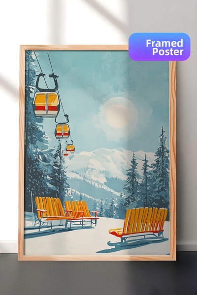 Postifull Tablou cu rama din lemn, set de postere si rame, seria Comfort de A...