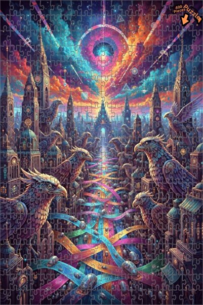 Teona Ahşap لغز خشبي رائع بإطار مزدوج الطبقات من فانتاستيك جايك سيتي إيجل آرت...