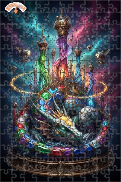 Teona Ahşap لغز خشبي بإطار مزدوج الطبقات من كريستال دراجون كاسل 150 قطعة 20x30