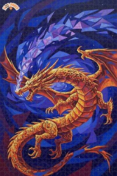 Teona Ahşap لغز خشبي مؤطر بطبقتين بمظهر لوحة زيتية لتنين سحري 1000 قطعة 70×50