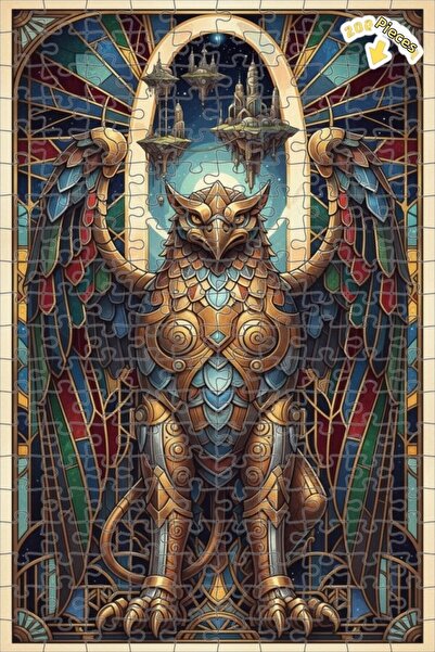 Teona Ahşap لغز خشبي رائع بإطار مزدوج الطبقات من غريفون، 200 قطعة، 25×35