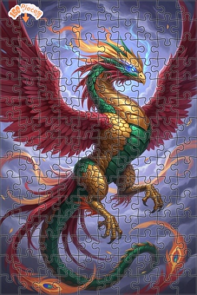 Teona Ahşap لغز فني على شكل تنين أسطوري بجناح ذهبي مزين بالترتر، بمظهر لوحة ز...