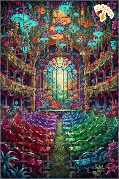 Teona Ahşap لغز خشبي مؤطر بطبقتين بمظهر لوحة زيتية لمشهد غابة ساحرة 50 قطعة 1...