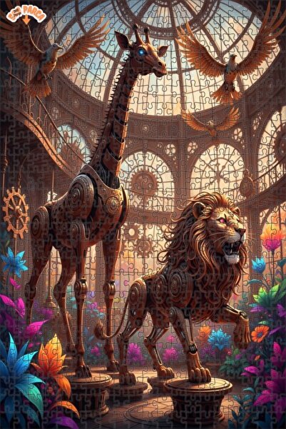 Teona Ahşap لغز خشبي ميكانيكي بإطار مزدوج الطبقات بتصميم فني ستيمبانك على شكل...