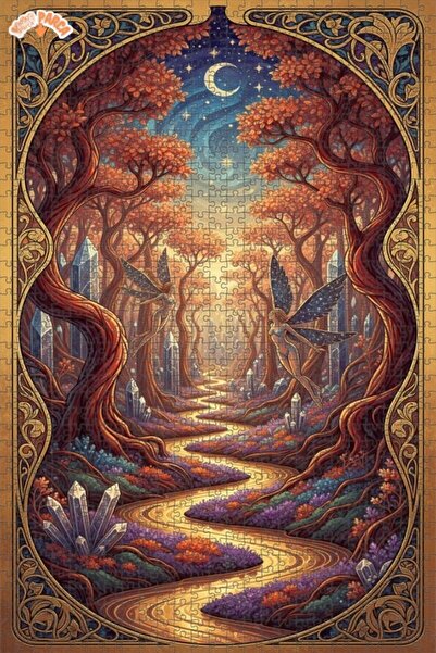 Teona Ahşap لغز خشبي مؤطر بطبقتين من فيري فورست ماجيكال رحلة سحرية 1000 قطعة ...