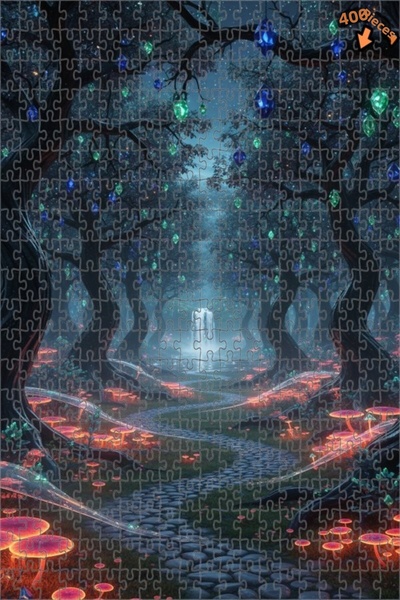 Teona Ahşap لغز خشبي بمظهر لوحة زيتية لغابة كريستالية سحرية 400 قطعة 35×35