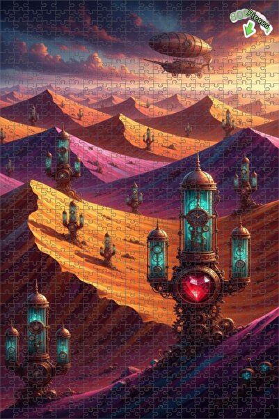 Teona Ahşap لغز خشبي بإطار مزدوج الطبقات بمظهر لوحة زيتية على طراز عالم الصحر...