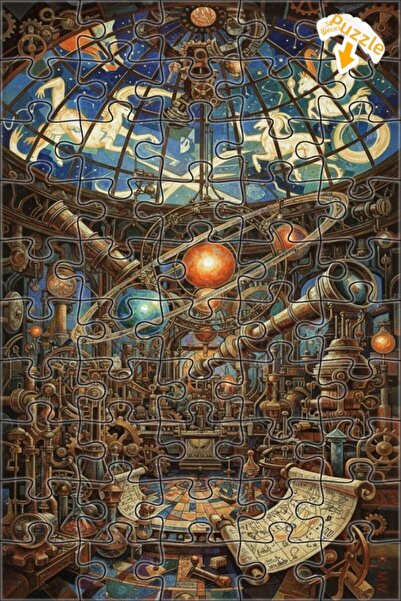 Teona Ahşap لغز خشبي مؤطر بطبقتين بمظهر لوحة زيتية لمنزل مراقبة السماء الشهير...