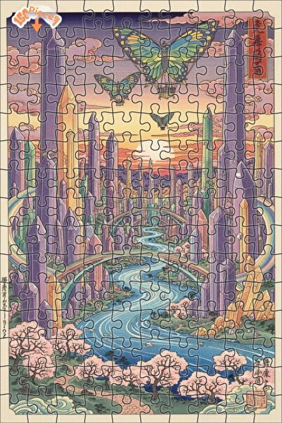 Teona Ahşap لغز خشبي بإطار مزدوج الطبقات من كريستال سيتي، رحلة بالون الفراشة،...