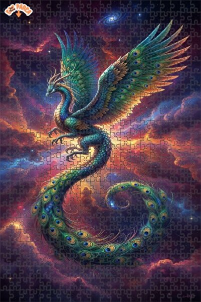 Teona Ahşap لغز خشبي رائع على شكل تنين الفهد الكوني ذو طابقين مؤطر 500 قطعة 5...
