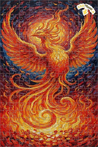 Teona Ahşap لوحة زيتية لرقصة اللهب، طائر الفينيق الأسطوري، لغز خشبي مؤطر بطبق...