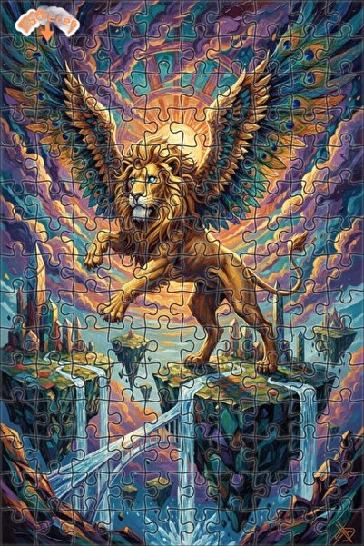 Teona Ahşap لغز خشبي بإطار مزدوج الطبقات لـ "أرض الأسد المجنح الغامضة" 150 قط...