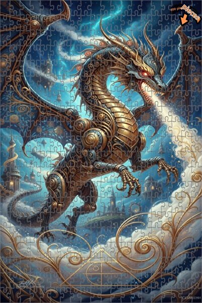 Teona Ahşap لغز خشبي رائع بإطار مزدوج الطبقات بمظهر التنين الميكانيكي المدهش،...