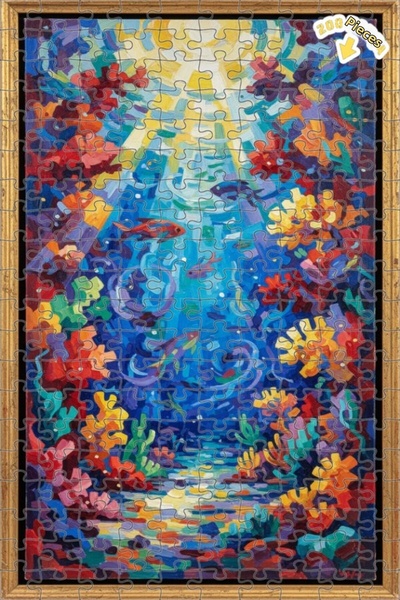 Teona Ahşap لوحة زيتية بتأثير ألوان تحت الماء 200 قطعة 25×35