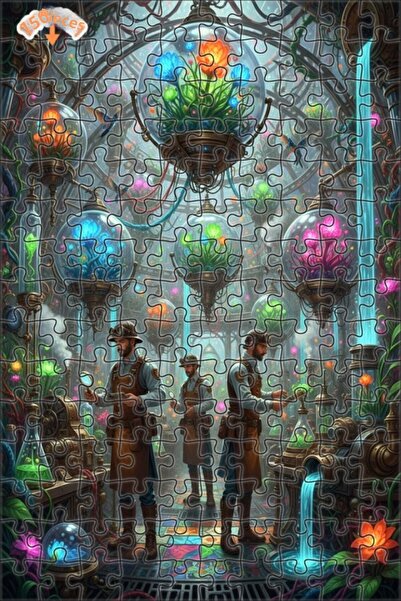 Teona Ahşap لغز خشبي بإطار مزدوج الطبقات بمظهر الألوان المائية يصور مجموعة أس...