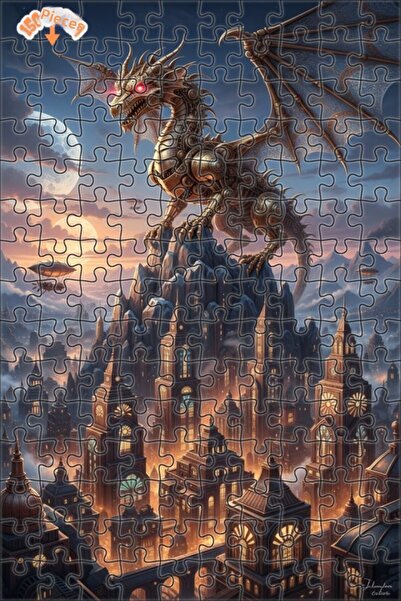 Teona Ahşap لغز خشبي بإطار مزدوج الطبقات من ميكانيكال دراغون ستيمبانك سيتي 15...