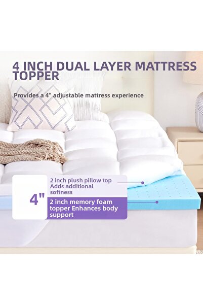 KOZZY HOME وسادة نوم فائقة الفخامة 2 في 1 (7 سم) مصنوعة من الإسفنج الريشي (7 ...