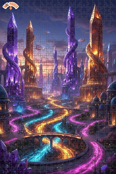 Teona Ahşap لغز خشبي بإطار ذو طابقين بمظهر لوحة زيتية من سلسلة حكايات المدينة...