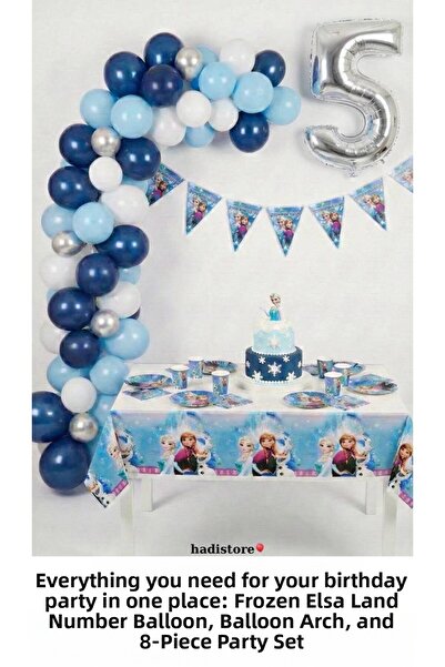 hadistore Frozen Elsa Frozen Birthday Party Set Number Foil Balloon and Elsa ...