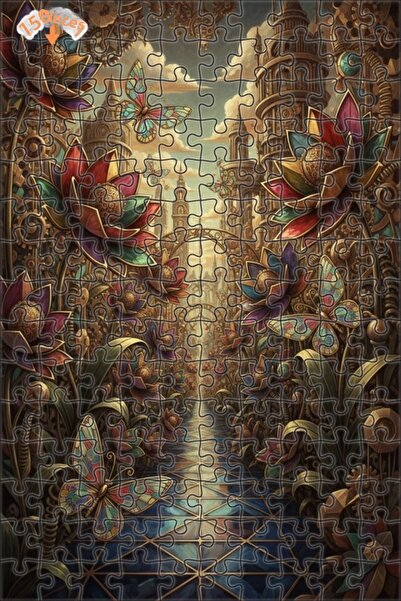 Teona Ahşap لوحة فنية بتأثير الزيت على شكل فراشات الغابة بالبخار 150 قطعة 20×30