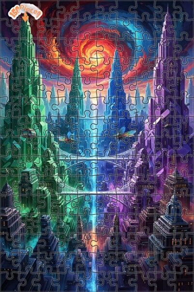 Teona Ahşap لغز خشبي بمنظر طبيعي رائع للمدينة بتأثير اللوحات الزيتية 150 قطعة...