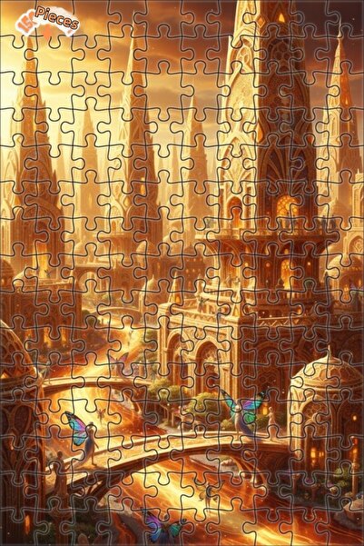 Teona Ahşap لغز خشبي بإطار مزدوج الطبقات بمظهر لوحة زيتية لقصة المدينة الذهبي...