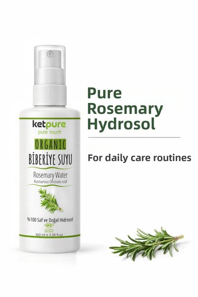 ketpure Organic Pure Rosemary Water (Hydrosol) – for Natural Hair and Skin Care Routine – 100 ml