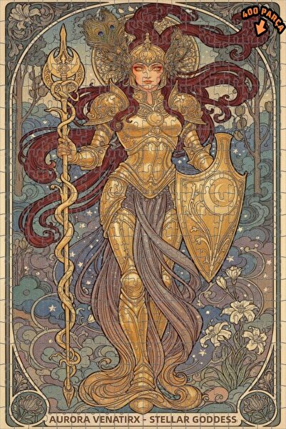 Teona Ahşap لوحة زيتية لآلهة أورورا فيناتريكس المدرعة بالذهب، لغز خشبي بإطار ...