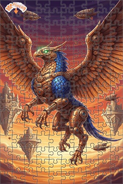 Teona Ahşap Mechanical Griffin Artwork Double Layer Framed Wooden Puzzle 150 ...
