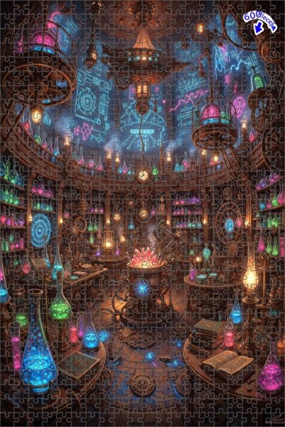 Teona Ahşap لغز خشبي بمظهر الزيت الملون بتصميم مختبر الخيال العلمي 600 قطعة 5...