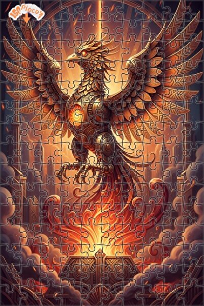Teona Ahşap Mechanical Phoenix Flame Art Double Layer Framed Wooden Puzzle 15...