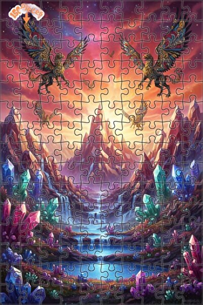 Teona Ahşap لغز فني بمظهر لوحة زيتية لغابات كريستال فالي، 150 قطعة، 20×30