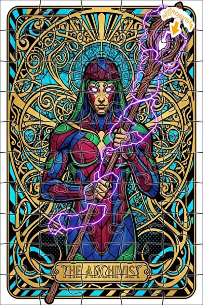 Teona Ahşap لغز خشبي على شكل رجل أرشيفي ذو مظهر فني خطوي 50 قطعة 15×25