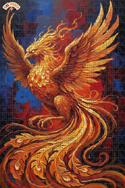 Teona Ahşap لغز خشبي بإطار مزدوج الطبقات بمظهر لوحة زيتية لطائر العنقاء المتو...