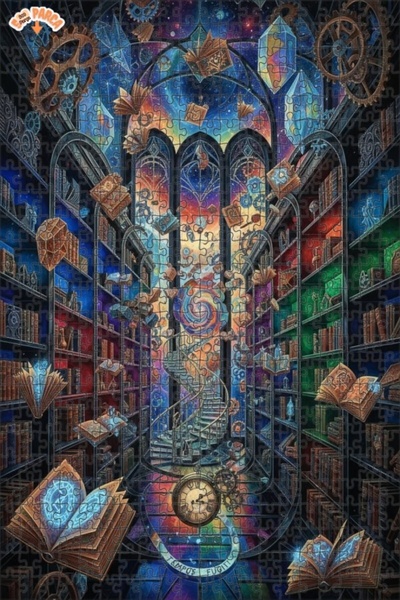 Teona Ahşap لغز خشبي مؤطر بطبقتين بمظهر لوحة زيتية يصور الكون الغامض المعرفي،...